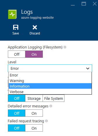 Enabling Application Logging to the file system