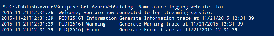 Streaming Logs with Powershell
